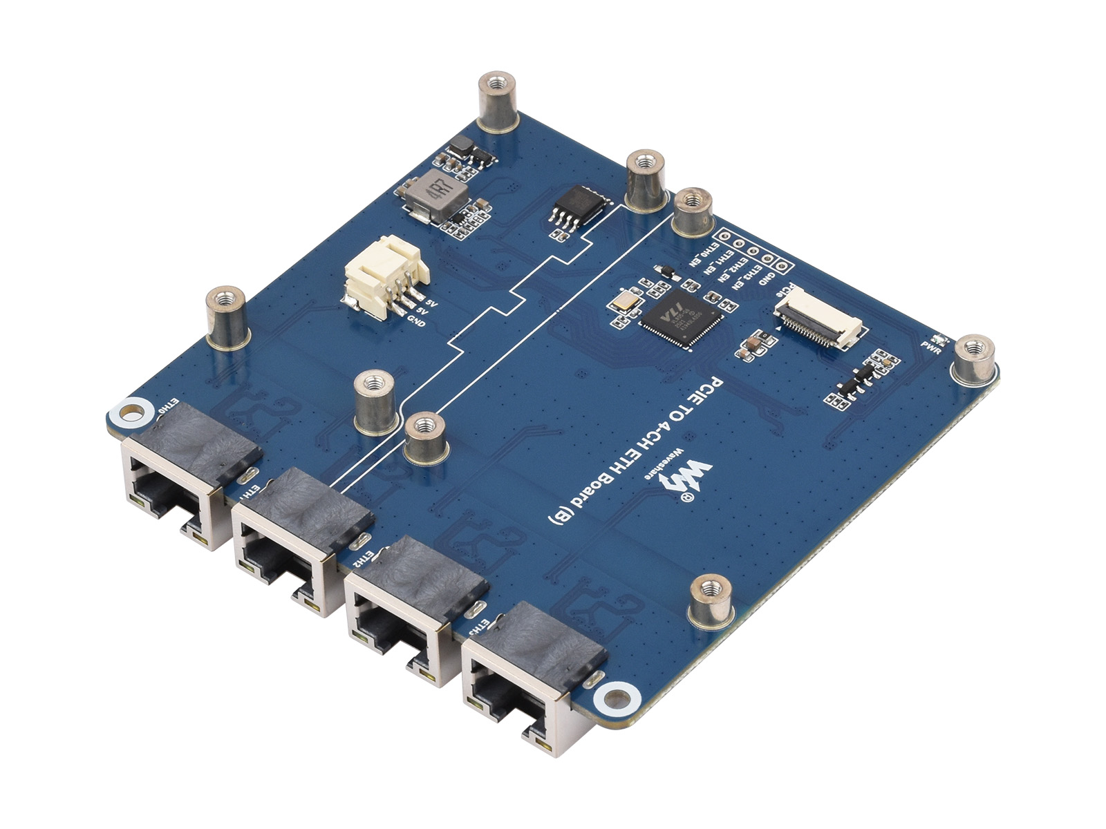 Waveshare PCIe TO 4-Ch Gigabit - đánh giá và giá Raspberry Pi 4