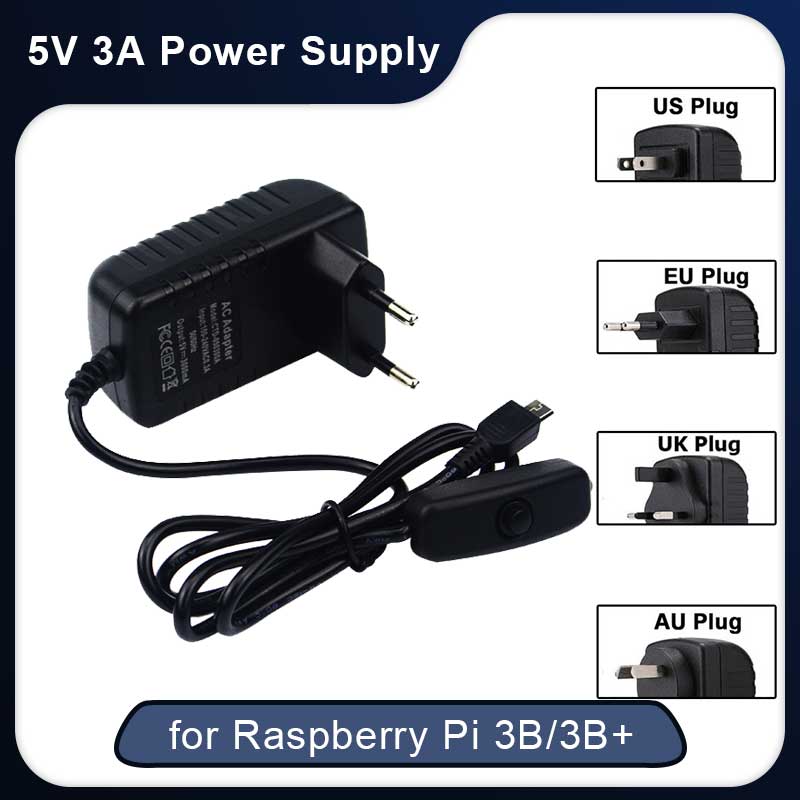 5V 3A Raspberry Pi 3 Model B + - đánh giá và giá Pi Power Supply