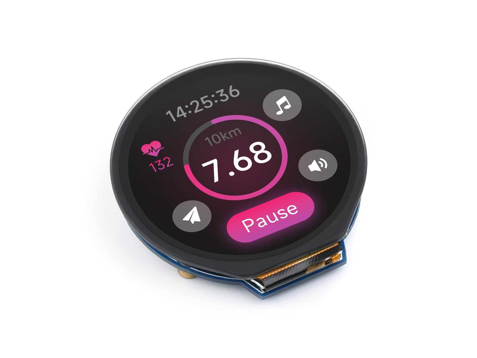 Waveshare 1.28inch Round LCD D - đánh giá và giá Pi Display