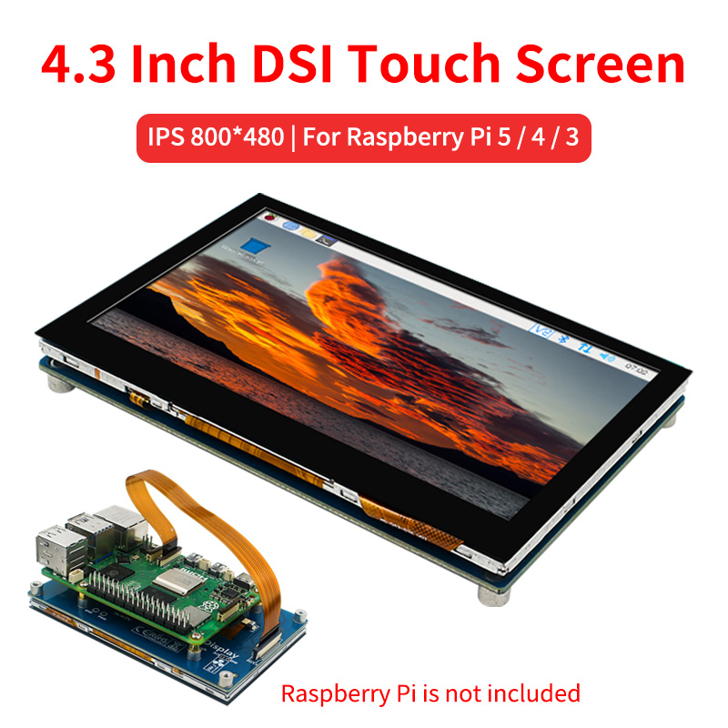 4.3 Inch DSI Touch Screen for  - đánh giá và giá Pi 5 Case