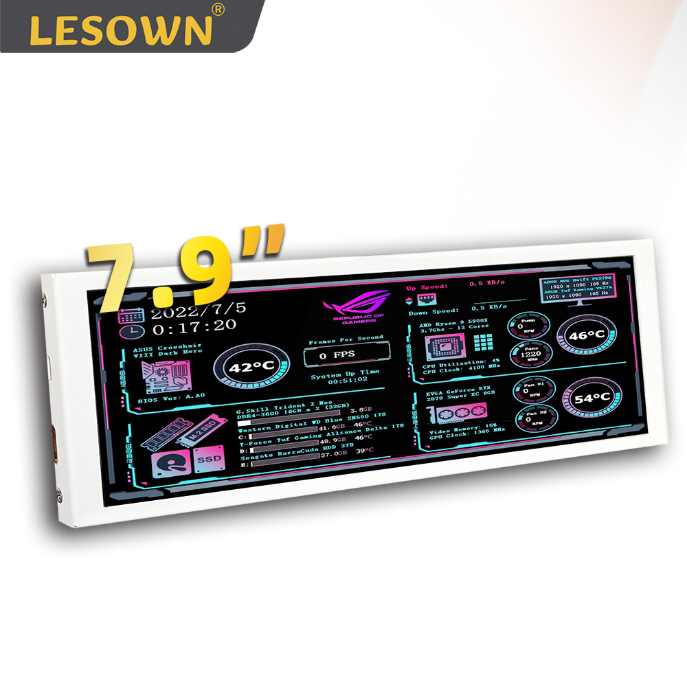 LESOWN Bar Display 7.9 inch Wh - đánh giá và giá Pi 4 Case