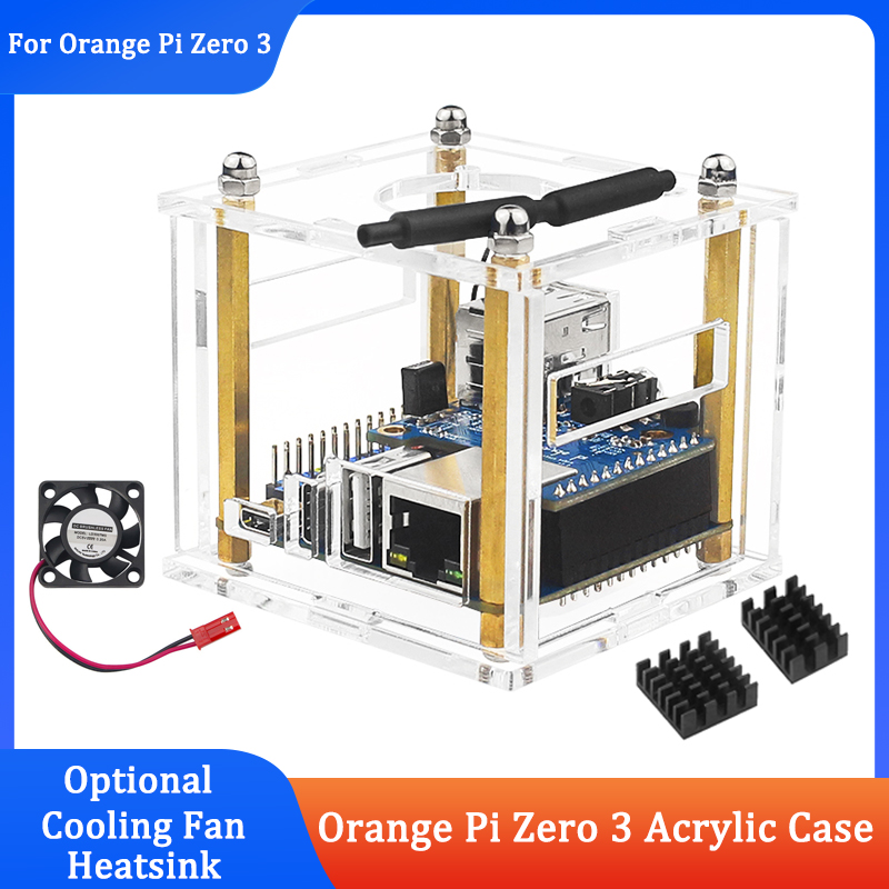 Orange Pi Zero 3 Acrylic Case  - đánh giá và giá Pi Cooler
