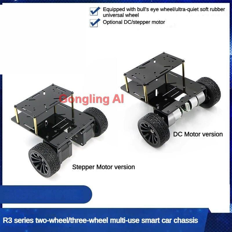 3WD Robot Car DC / Stepper Mot - đánh giá và giá Raspberry Pi Kit