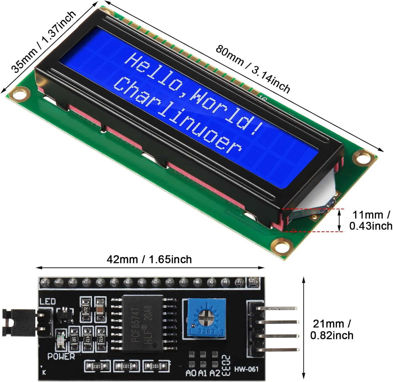 1Set 1602 LCD 20*4 Blue Screen - đánh giá và giá Raspberry Pi 4